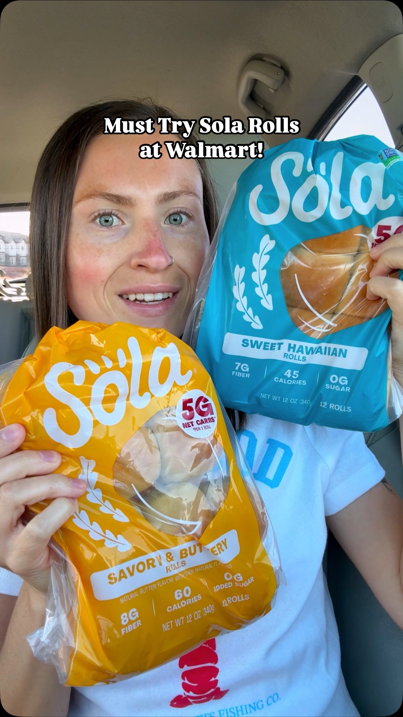 Instagram post by @morganchomps for The Sola Company. Caption reads: #Ad Sola Rolls will be your new favorite Walmart....