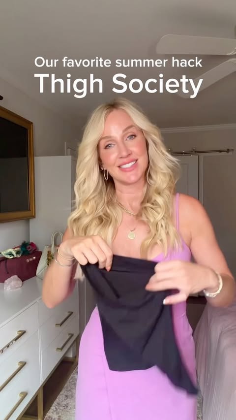 Instagram post by @happilyhughes for Thigh Society. Caption reads: [...] going to love them again this year!....