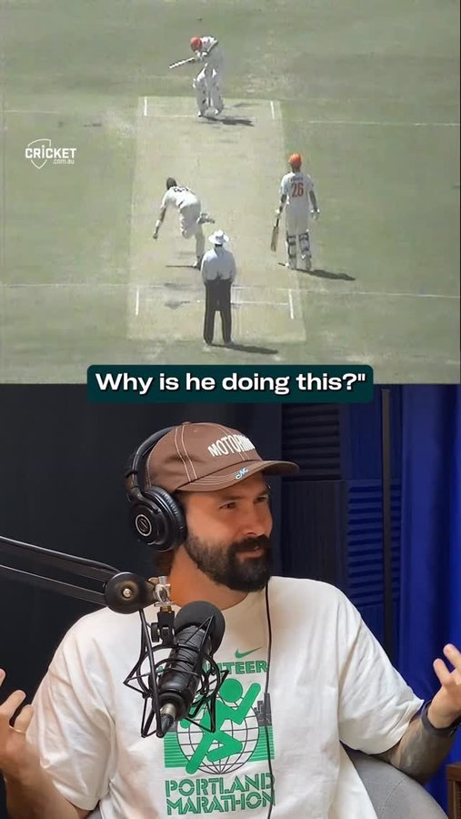 Instagram post by @cricketcomau for Qantas. Caption reads: Quicks bouncing quicks 😂 Number three batter (!)....