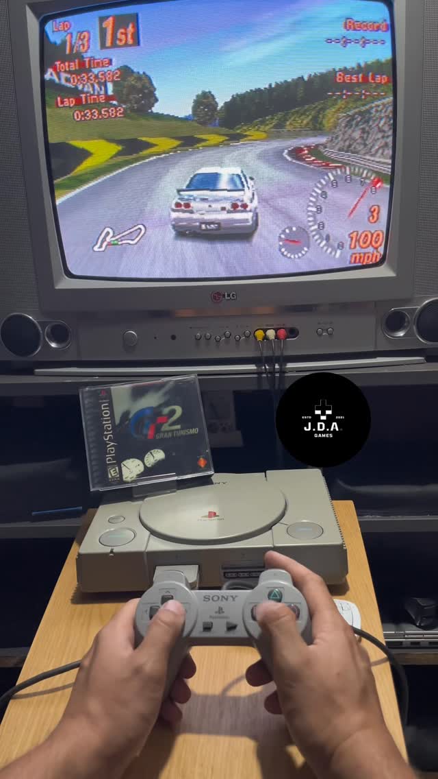 Instagram post by @jdagames_ for PlayStation. Caption reads: Gran Turismo 2 - Playstation....