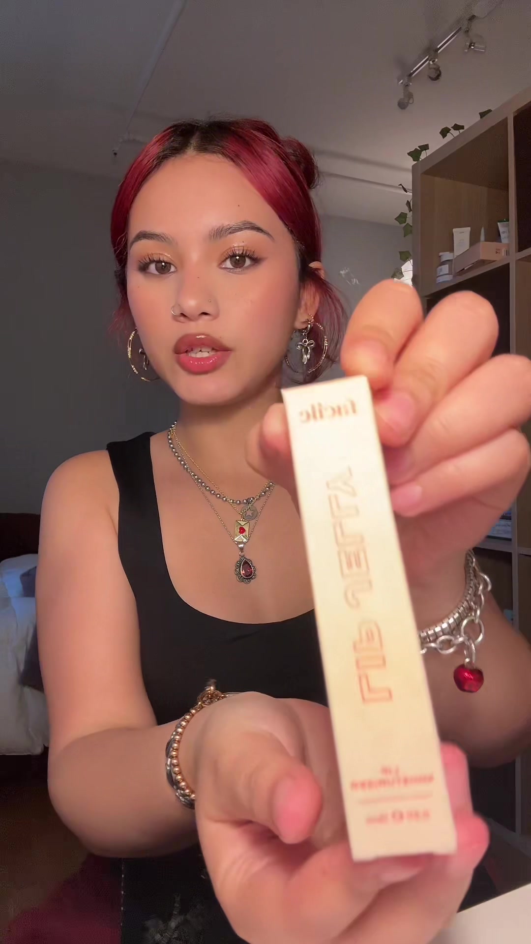 TikTok post by @roxyyanaya for Facile Skin. Caption reads: [...]  @Skylar Clean Beauty  @elfcosmetics ....