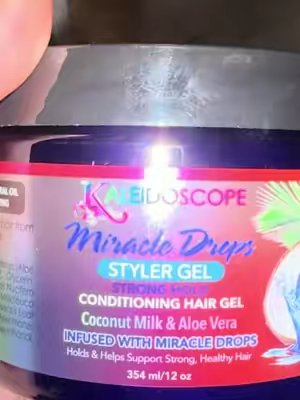 TikTok post by @dominiquemarieee___ for Kaleidoscope Hair Products. Caption reads: [...] coconut milk and aloe vera....