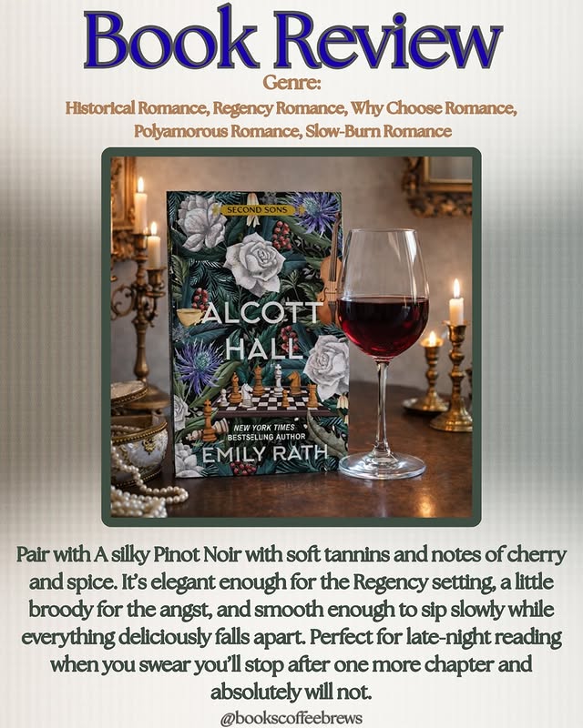 Instagram post by @bookscoffeebrews for Kensington Books. Caption reads: Emily Rath’s Alcott Hall: Deluxe Limited Edition....