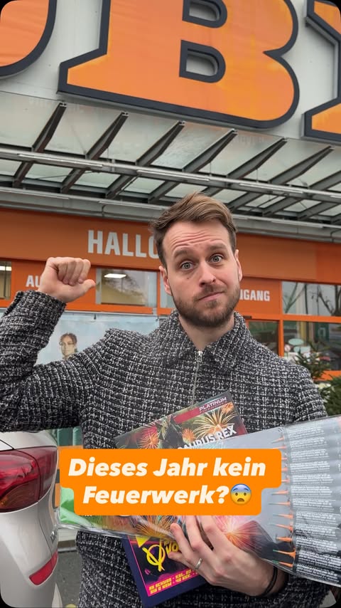 Instagram post by @julianmediahouse for OBI Österreich. Caption reads: Ich habe Feuerwerk immer geliebt.
Jedes Jahr waren....