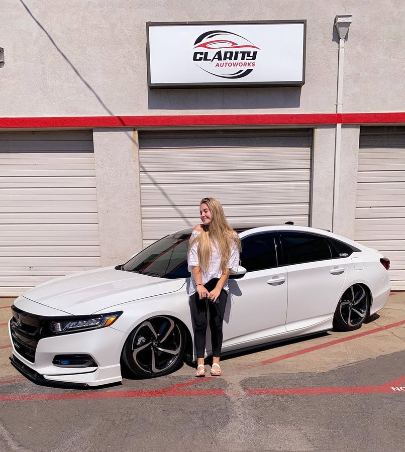 Instagram post by @jenlily for HIREV SPORTS. Caption reads: swipe right to see my trunk set up!💗 
Also huge....