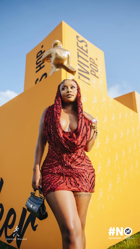 Instagram post by @missshozi for Johnnie Walker. Caption reads: #AD Oh, we had a time at the JHB @Milkxcookiesfest....