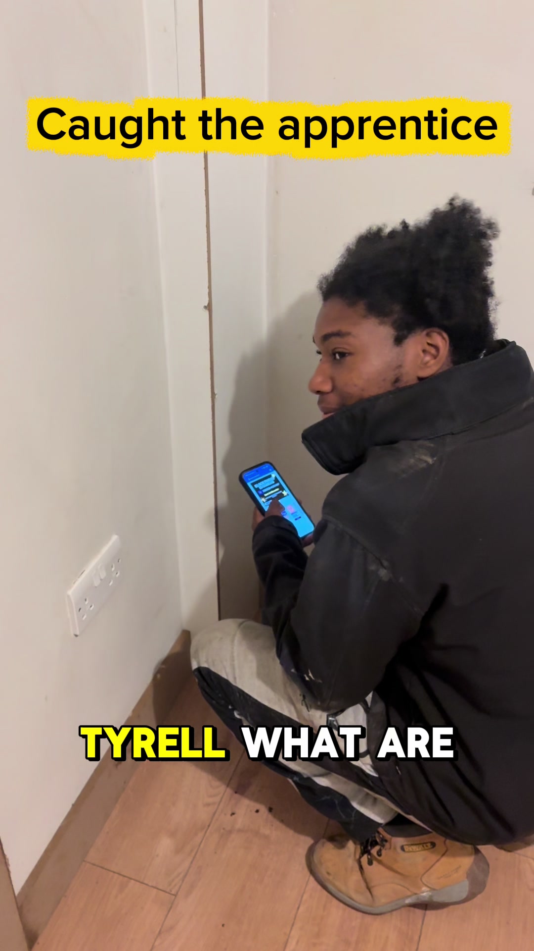 TikTok post by @ttdowg for Screwfix. Caption reads: Caught my apprentice on Screwfix Rewards! These....