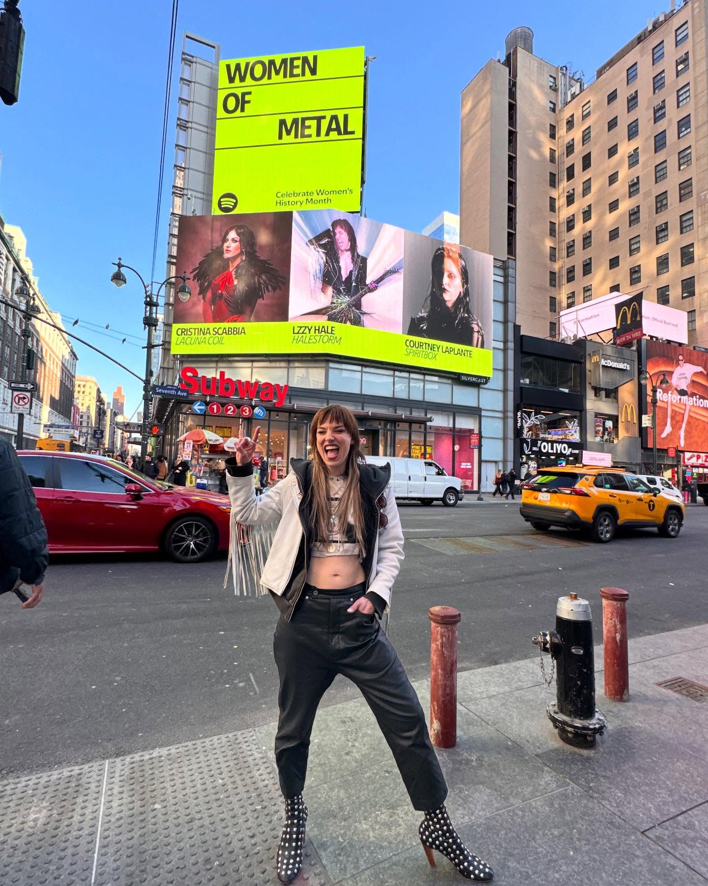 Instagram post by @officiallzzyhale for Atlantic Records. Caption reads: HALESTORM TAKES OVER NYC! @indegoot....