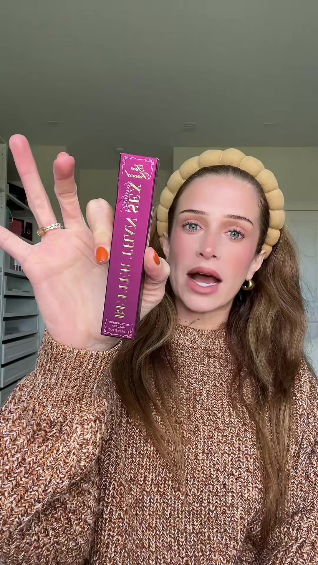 TikTok post by @sarah_wolak for Too Faced. Caption reads: Better than *** now comes in burgundy?!?? Since....