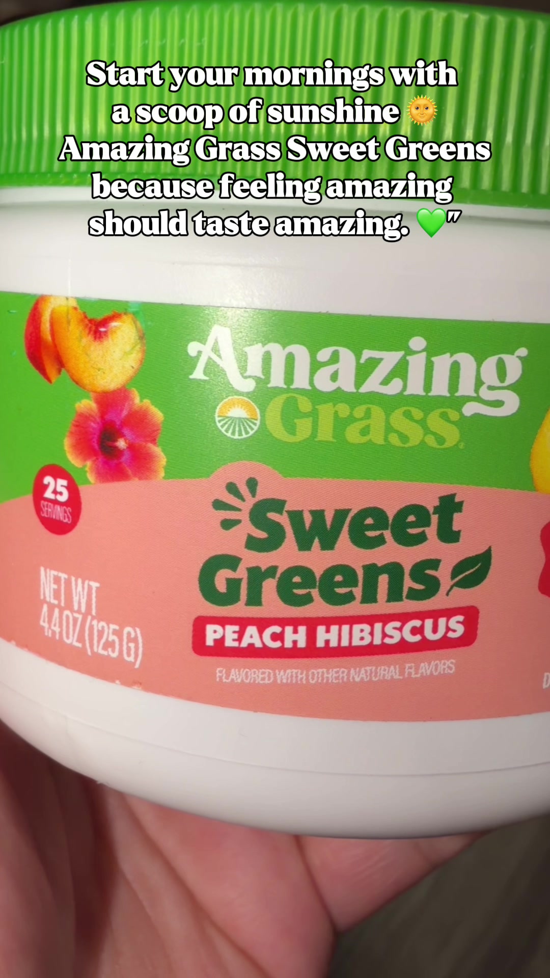 TikTok post by @tefhawks22 for Amazing Grass. Caption reads: [...] your greens, feel amazing 🌱 thanks @Amazing....