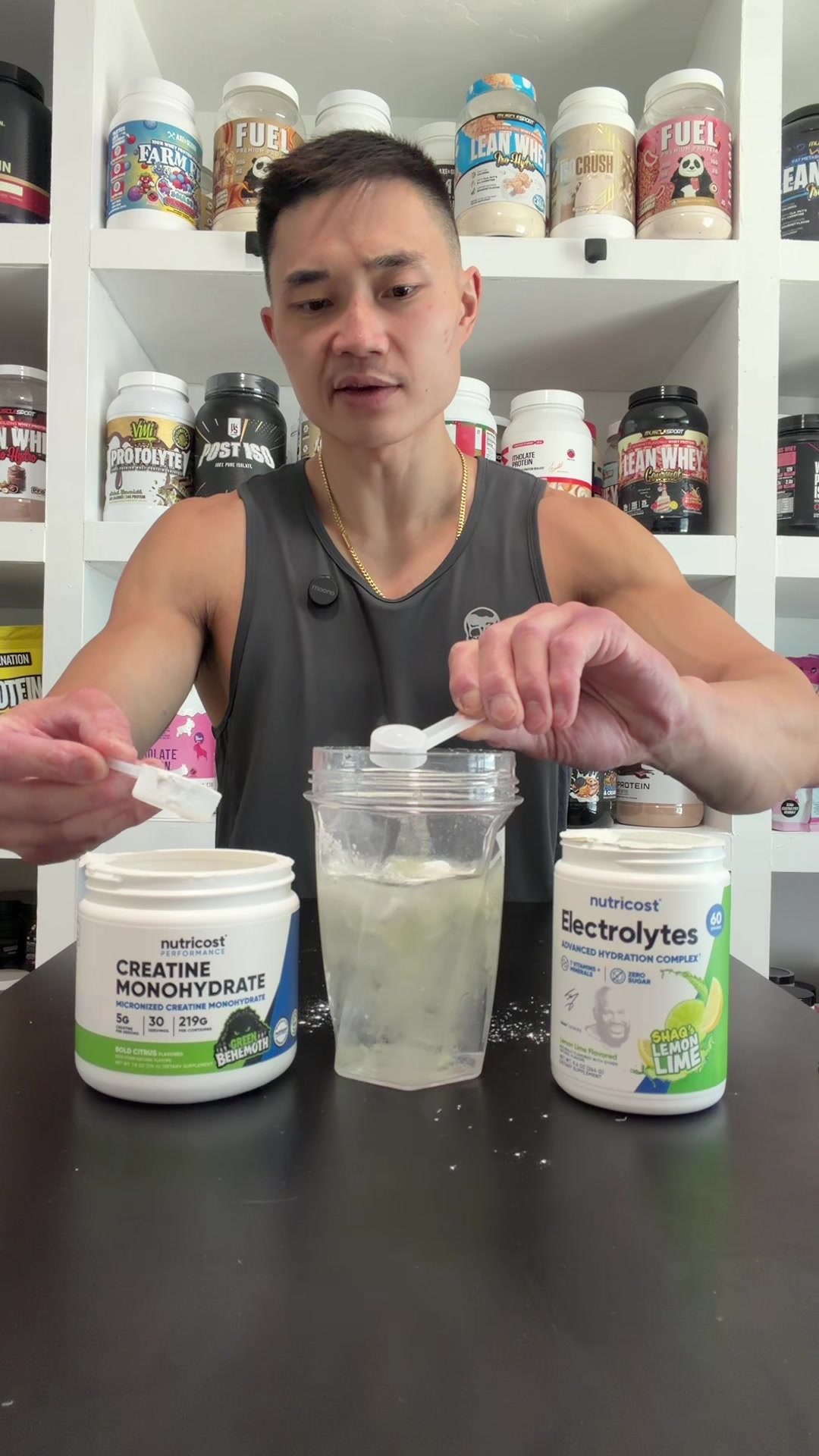 TikTok post by @j_jungy for Nutricost. Caption reads: Nutricost electrolytes & creatine now even [...].