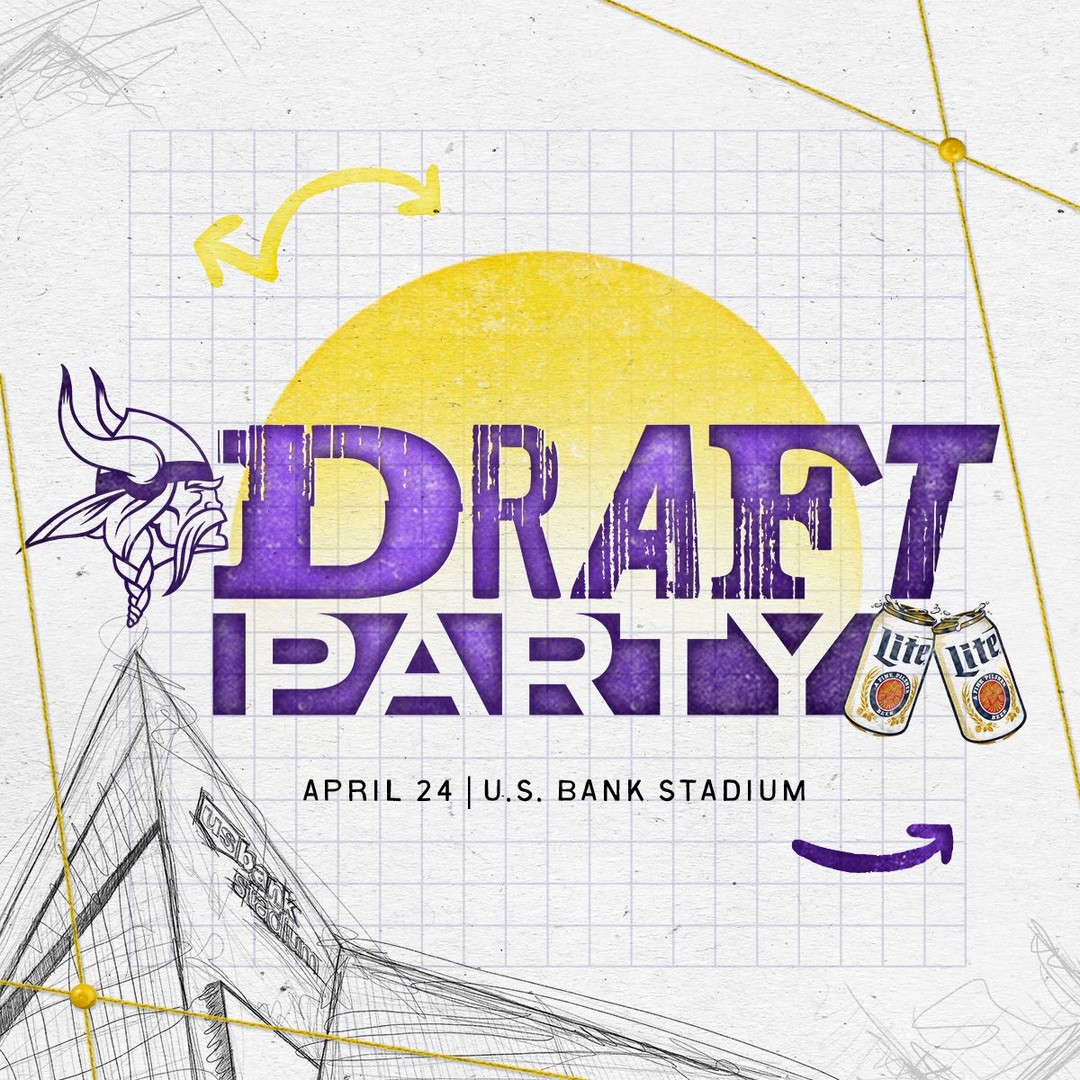 Instagram post by @vikings for Miller Lite. Caption reads: Join us for an exciting first night at the....