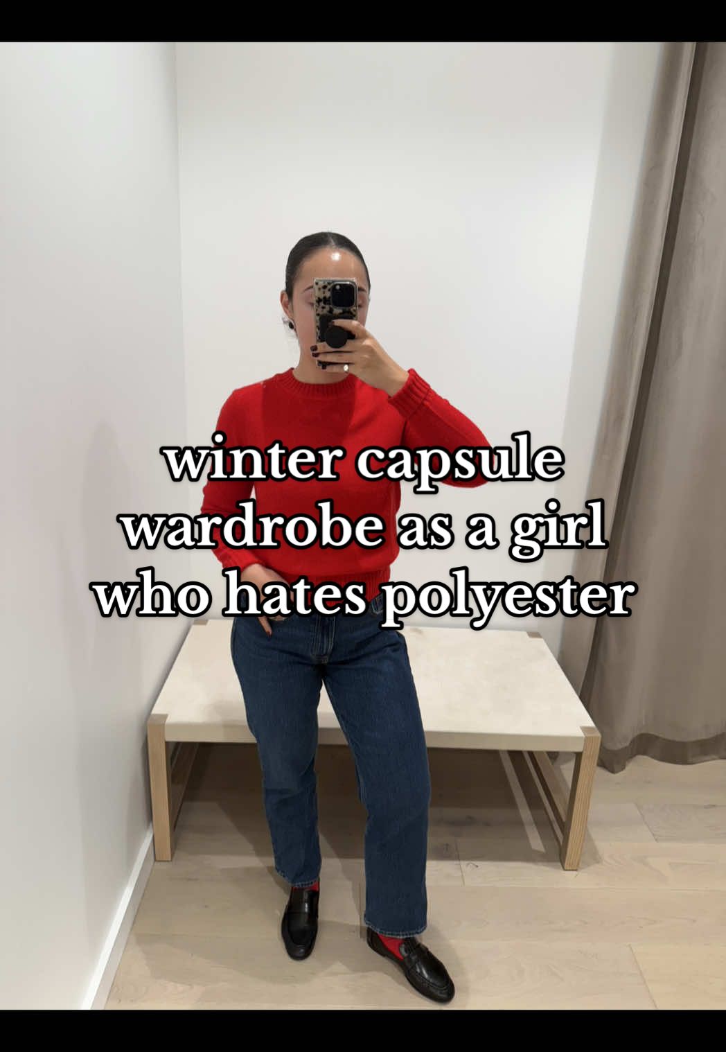 TikTok post by @marissayaps for Madewell. Caption reads: everything in my capsule wardrobe is the best of....