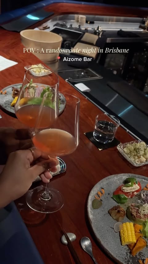 Instagram post by @sensecomms for Queensland Foodies Network. Caption reads: A truly unique evening at @aizomebar with their....