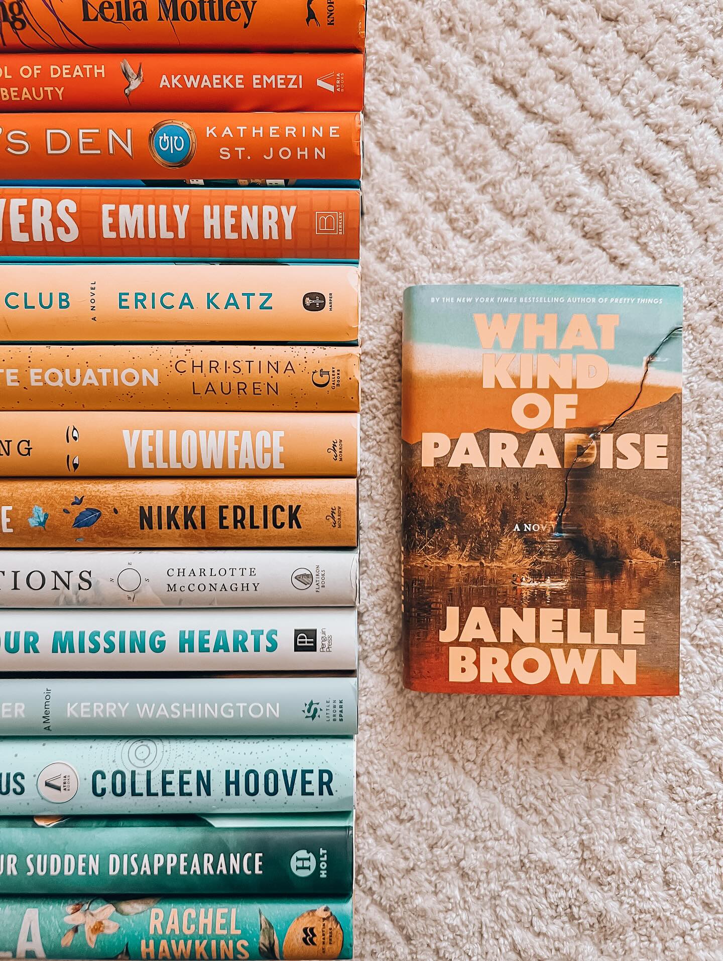 Instagram post by @emilybookedup for Random House Group. Caption reads: 📖🧡 say hello to another one of my fave reads of....