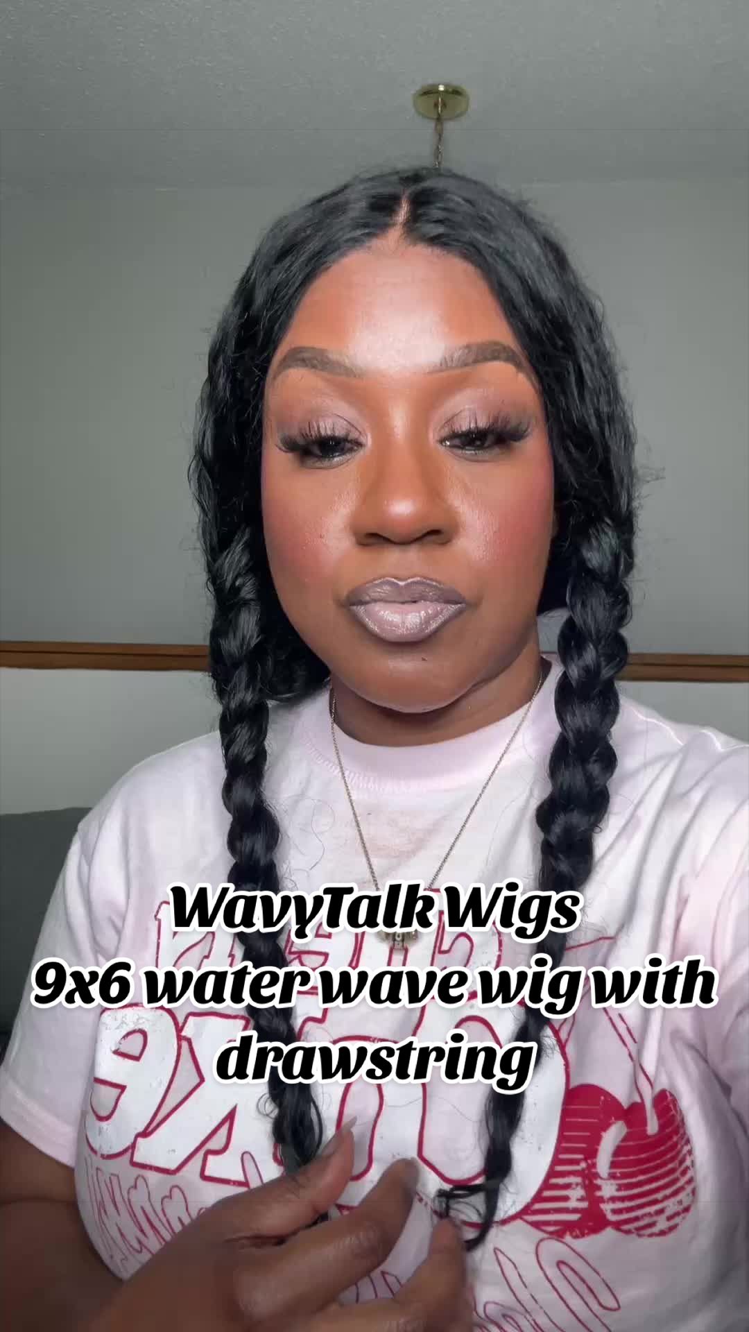 TikTok post by an influencer for Wavytalk Wigs. Caption reads: Perfect wig for beginners @Wavytalk Wigs....