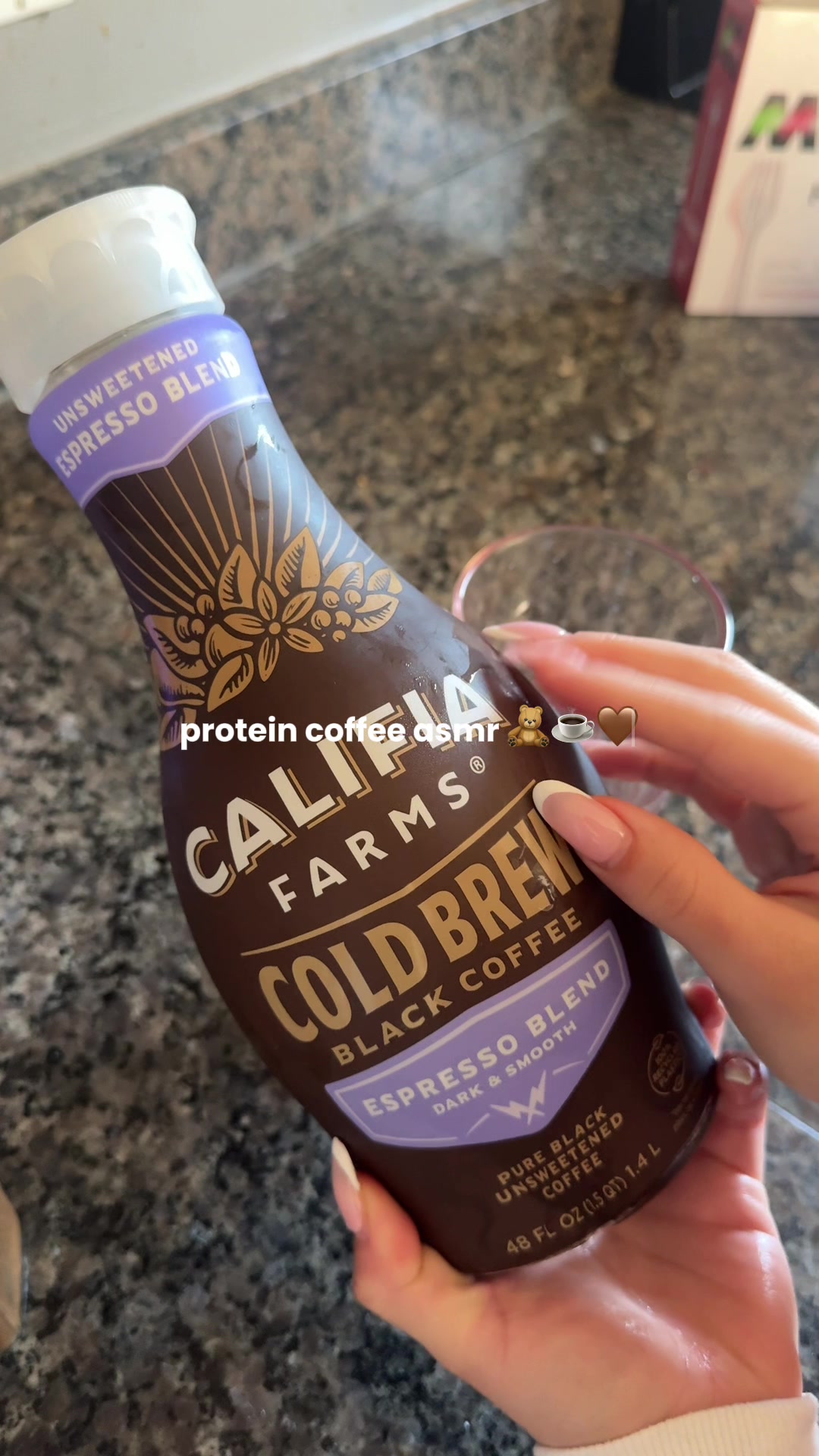 TikTok post by @officialmichellcc for Coffee Mate. Caption reads: [...] @Califia Farms @Simply Organic @Coffee mate.