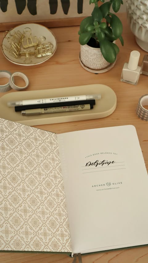Instagram post by @delphinesjournal for Archer and Olive. Caption reads: [...] to rush! Stationery highlights: •....