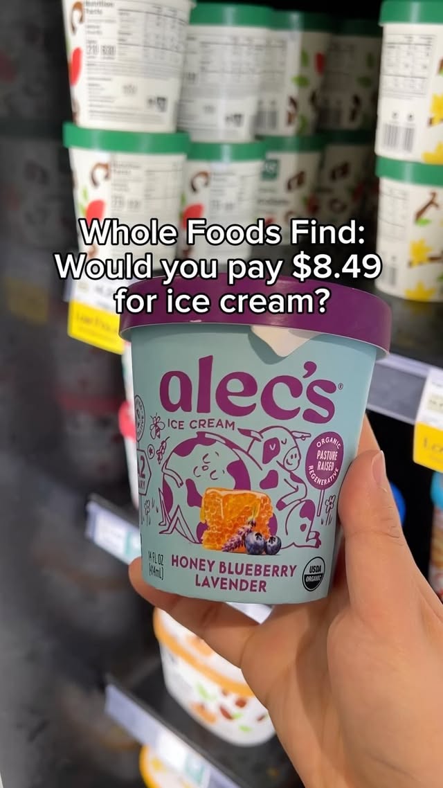 Instagram post by @j00diefoodie for Alec's Ice Cream. Caption reads: [...] was yummy & unique! 😋 #alecspartner....