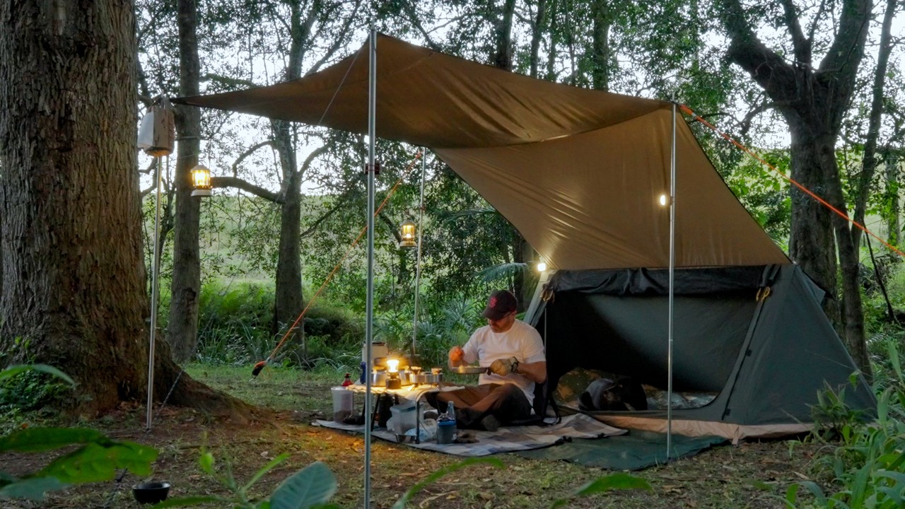 YouTube post by @stresslesscampmore for Carpuride. Caption reads: Relaxing Riverside Camping | Wolfbox G900 Dash Cam....