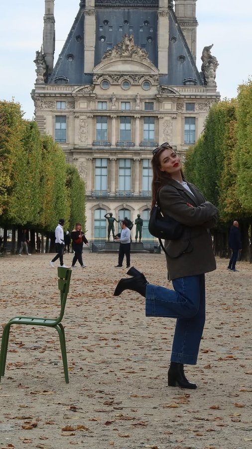 Instagram post by @camille_pidoux for Odaje. Caption reads: [...] 🐿️ wearing the perfect Fall boots from....