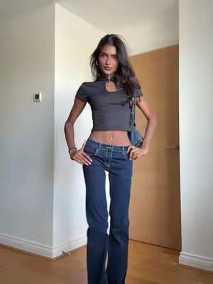 TikTok post by @catherinekuls for Subdued. Caption reads: denim from @Subdued.
