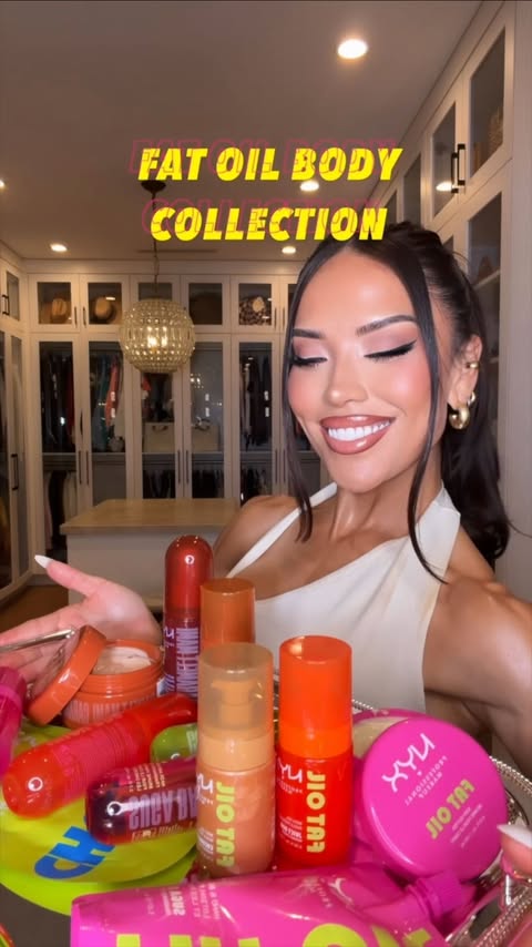 Instagram post by an influencer for NYX Professional Makeup. Caption reads: Serving the new @nyxcosmetics Fat Oil Body....
