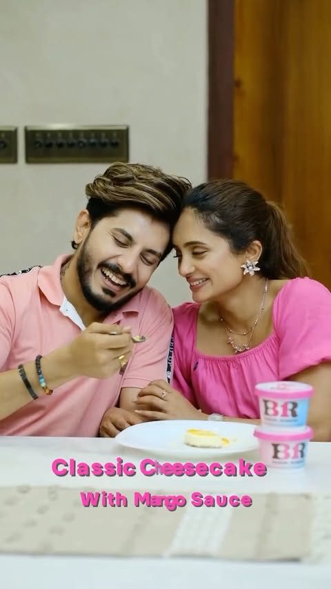 Instagram post by @rithusha_meeth for Baskin-Robbins. Caption reads: Couple challenge 🥰😍 Ft. @baskinrobbinsin.