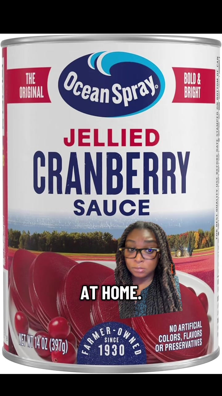 TikTok post by @ndbabyyy for Ocean Spray. Caption reads: Listennnn, The only cranberry sauce I want with my....