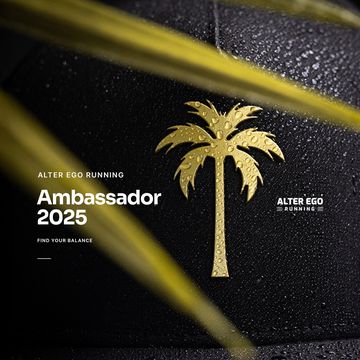 Instagram post by @sarah.j.june for Alter Ego Running. Caption reads: Alter Ego Running Ambassador 2025 — yes....