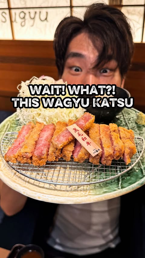 Instagram post by @crazy_japan_guide for Gyukatsu Kyoto Katsugyu. Caption reads: [...] your next Kyoto trip! 🇯🇵 📍 Gyukatsu Kyoto....