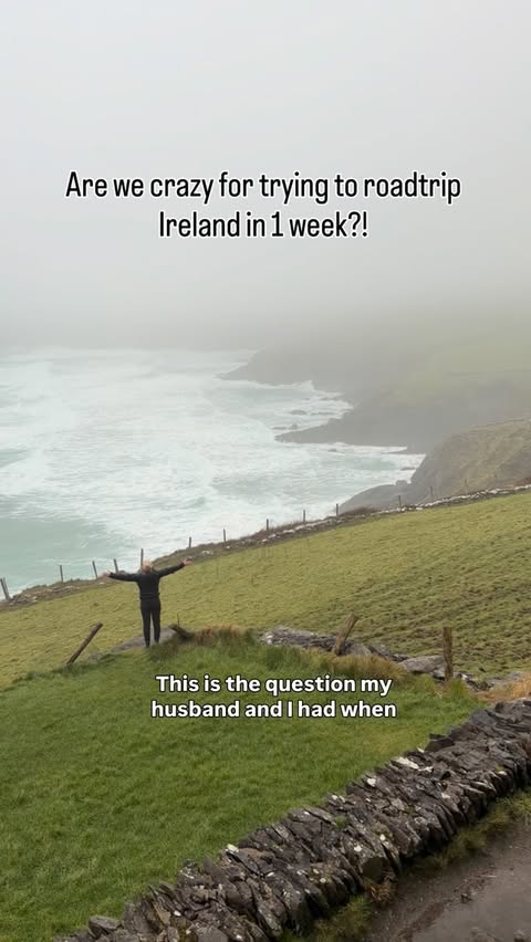 Instagram post by @hroadtrippers for roadsurfer. Caption reads: [...] Ireland as possible! 👉So we rented a....