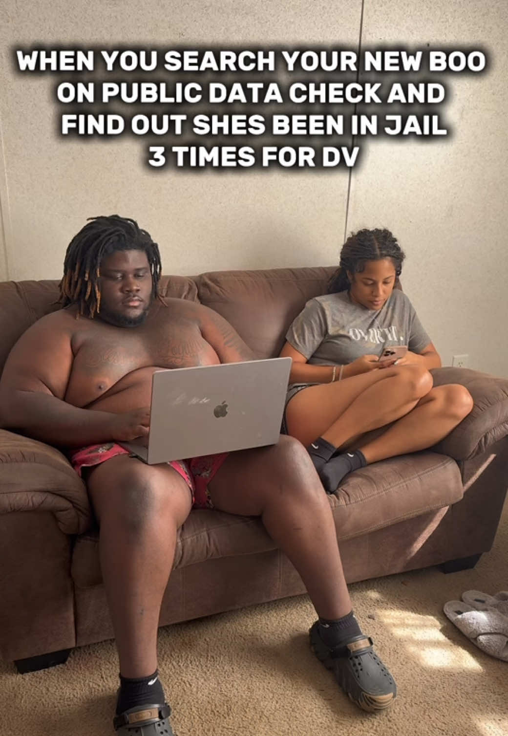 TikTok post by @kobeandlex for Public Data Check. Caption reads: Glad I used @Public Data Check 😭 #checkurself #ad....