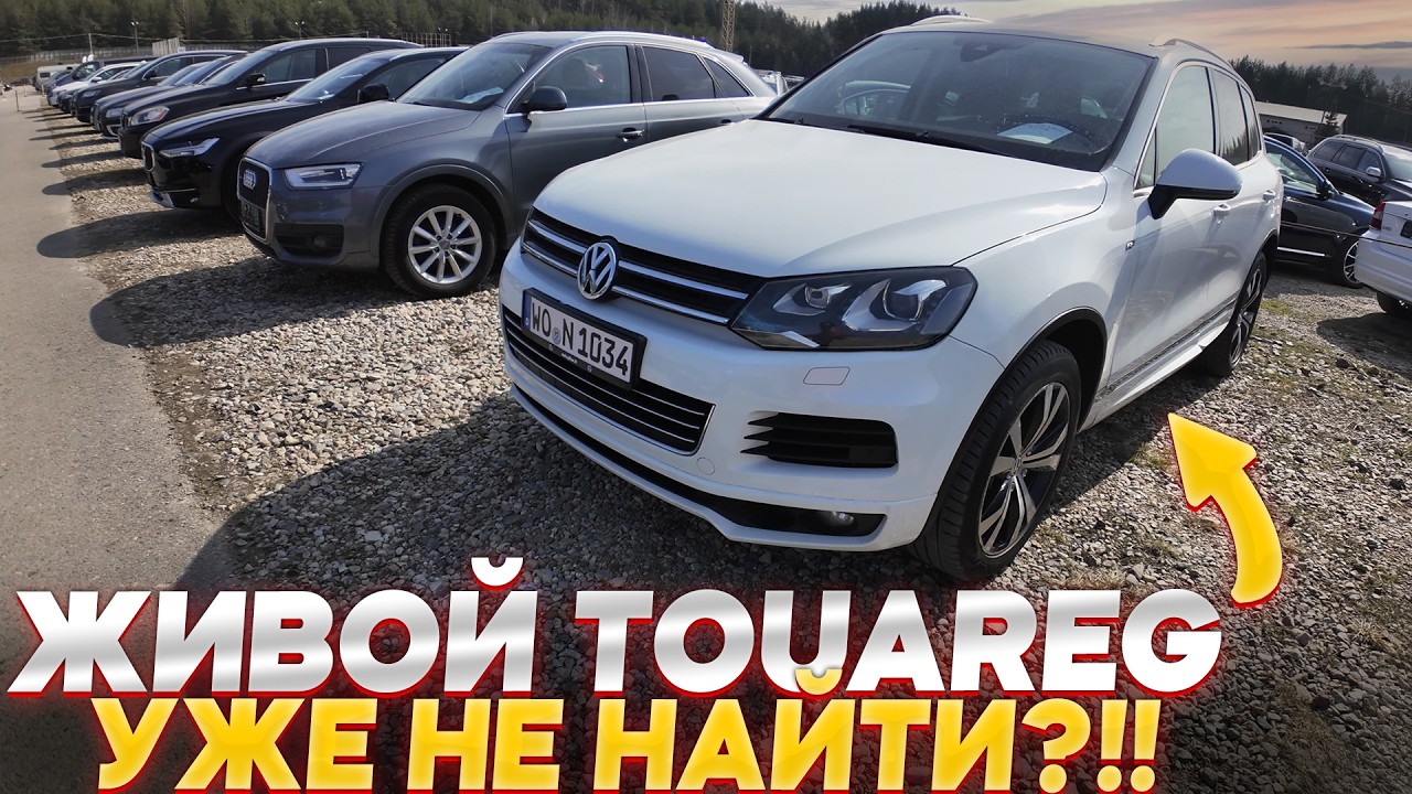 YouTube post by @RMKars for CarVertical. Caption reads: Today we'll show you how we found a VW Touareg NF....