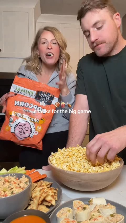 Instagram post by @smaller_sam.pcos for LesserEvil. Caption reads: [...] Market, and Fresh Thyme nationwide 🍿....