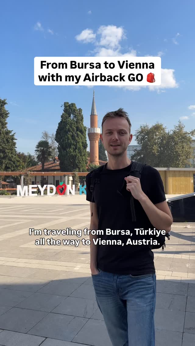 Instagram post by @lukepatrickh for Airback. Caption reads: [...] the market 🎒 Been traveling with the....