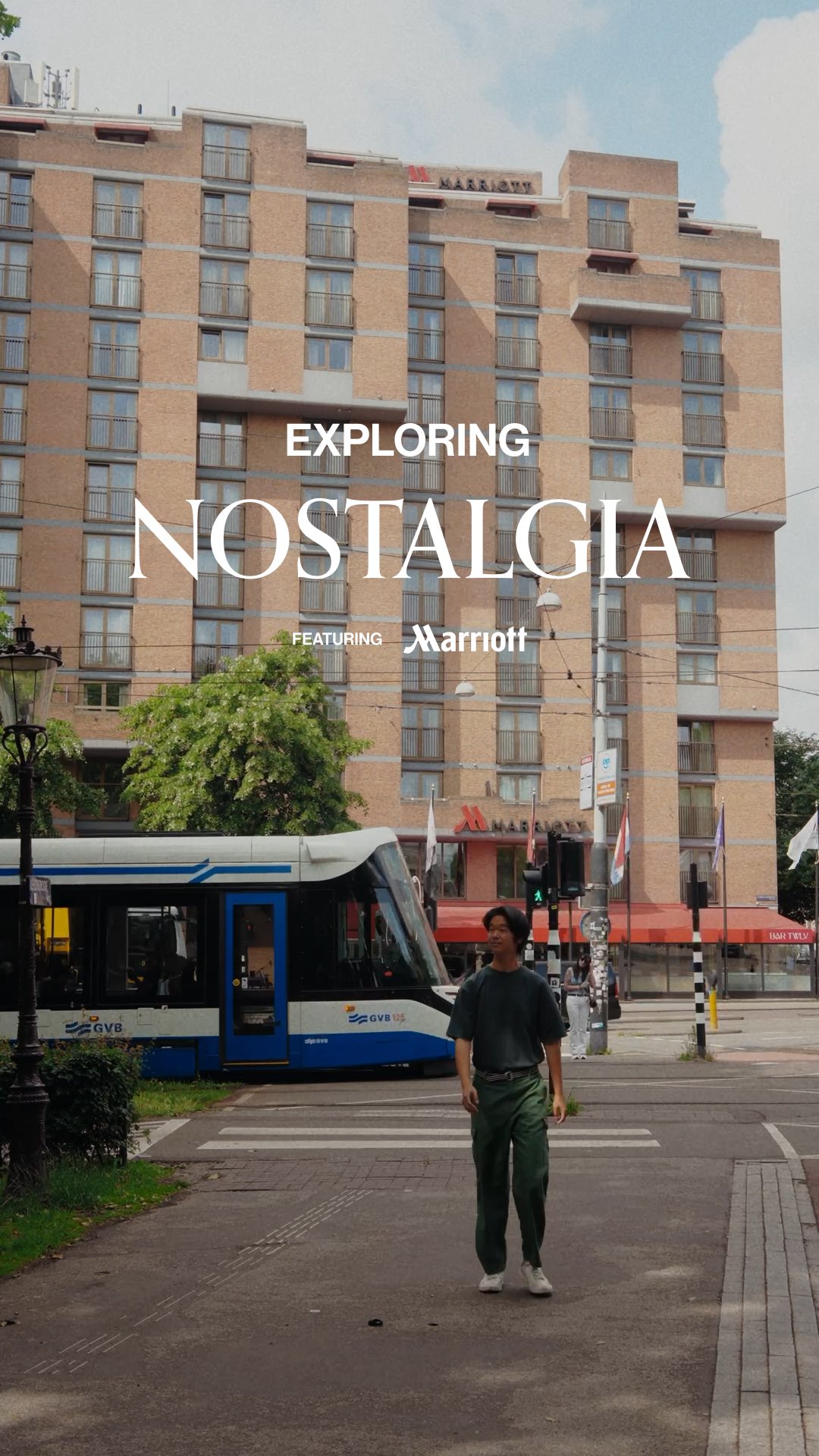 Instagram post by @daiki.shino for Marriott Hotels & Resorts. Caption reads: #ad The Amsterdam Marriott Hotel recently invited....