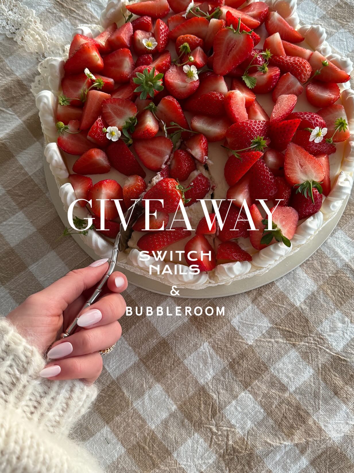 Instagram post by @switchnailsbrand for Bubbleroom. Caption reads: GIVEAWAY - @switchnailsbrand x BUBBLEROOM....