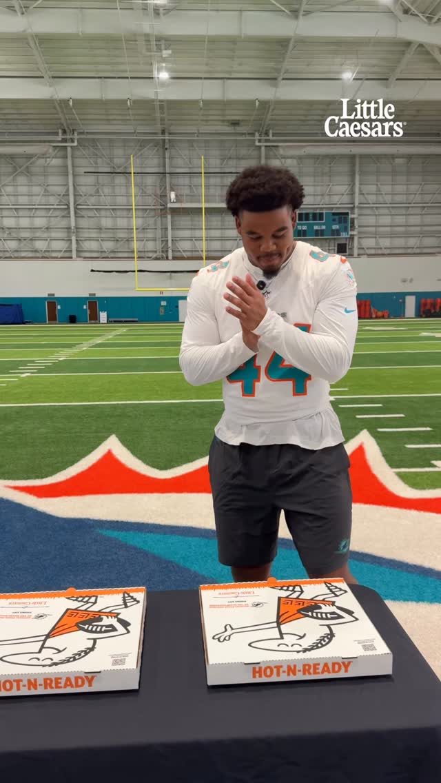 Instagram post by @chopp for Miami Dolphins. Caption reads: Chopping for my favorite pizza toppings with....