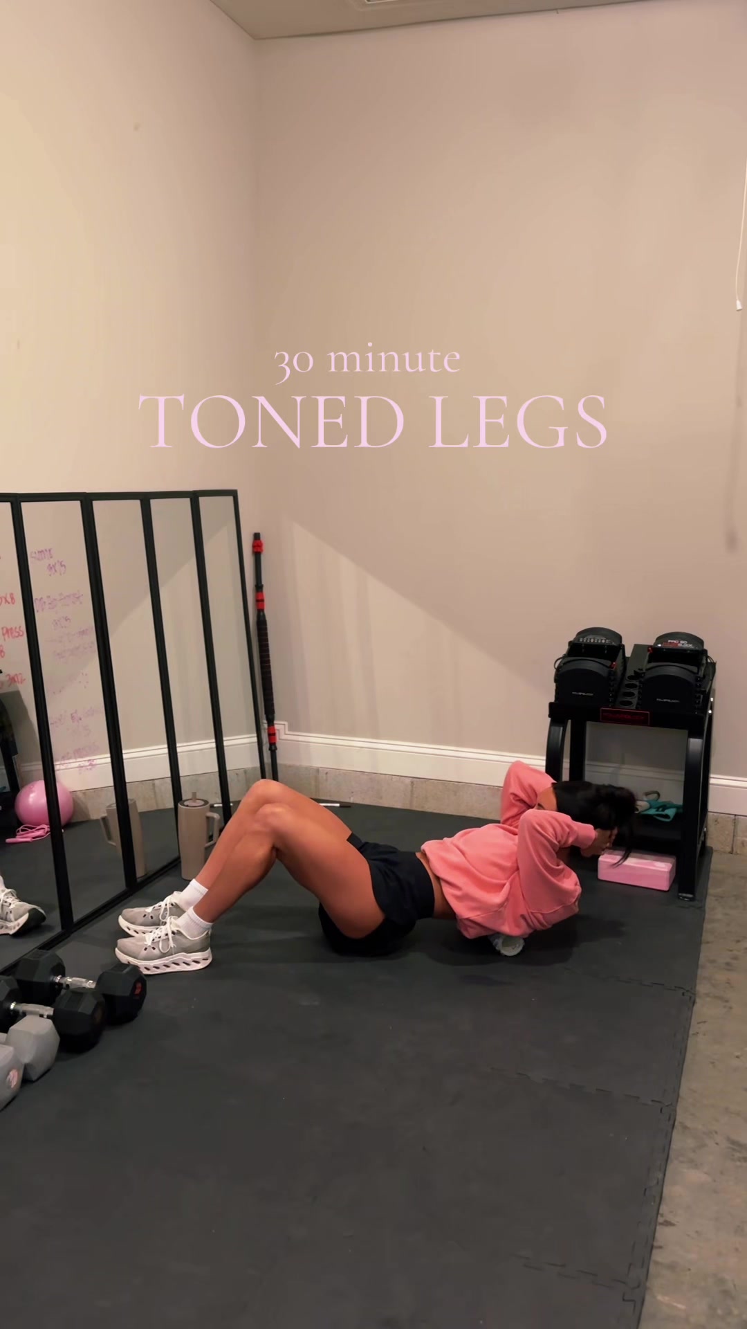 TikTok post by @raleybuttram for 1UP Nutrition. Caption reads: [...] #legdayworkout @PowerBlock @1UpNutrition.