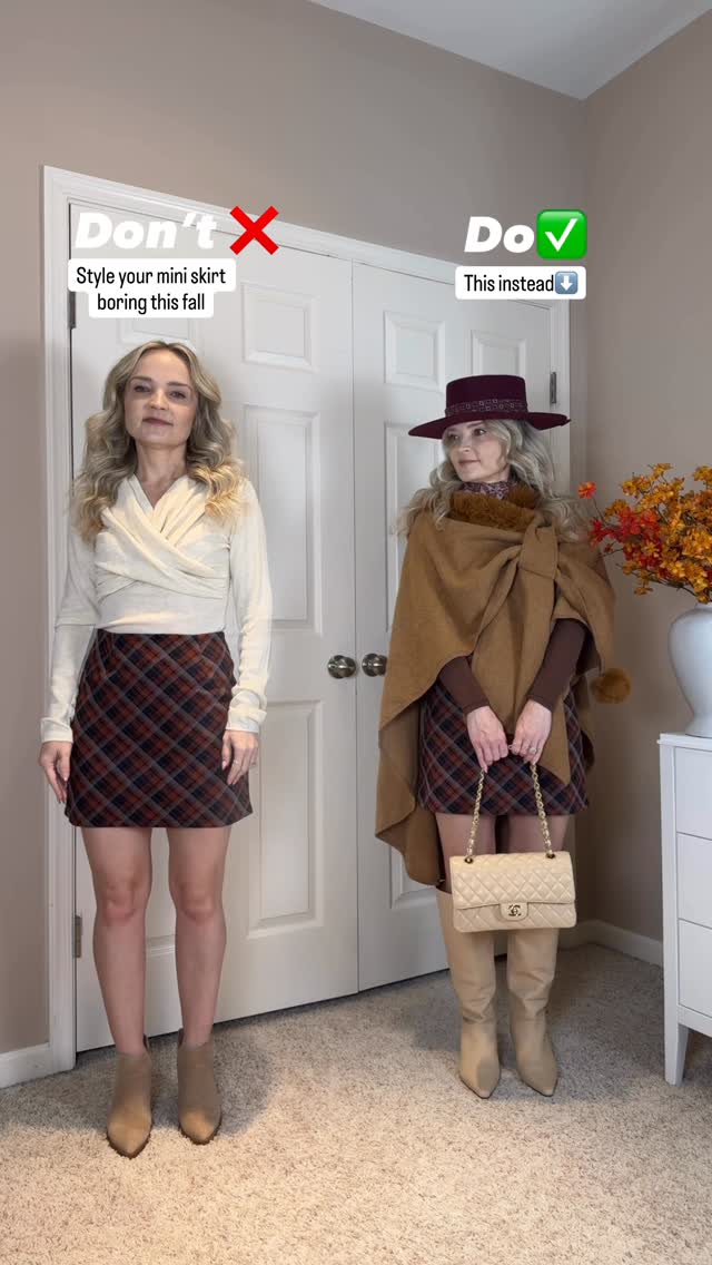 Instagram post by @petitelife_incolors for Chicwish. Caption reads: Don’t just wear your mini skirt this fall, style....