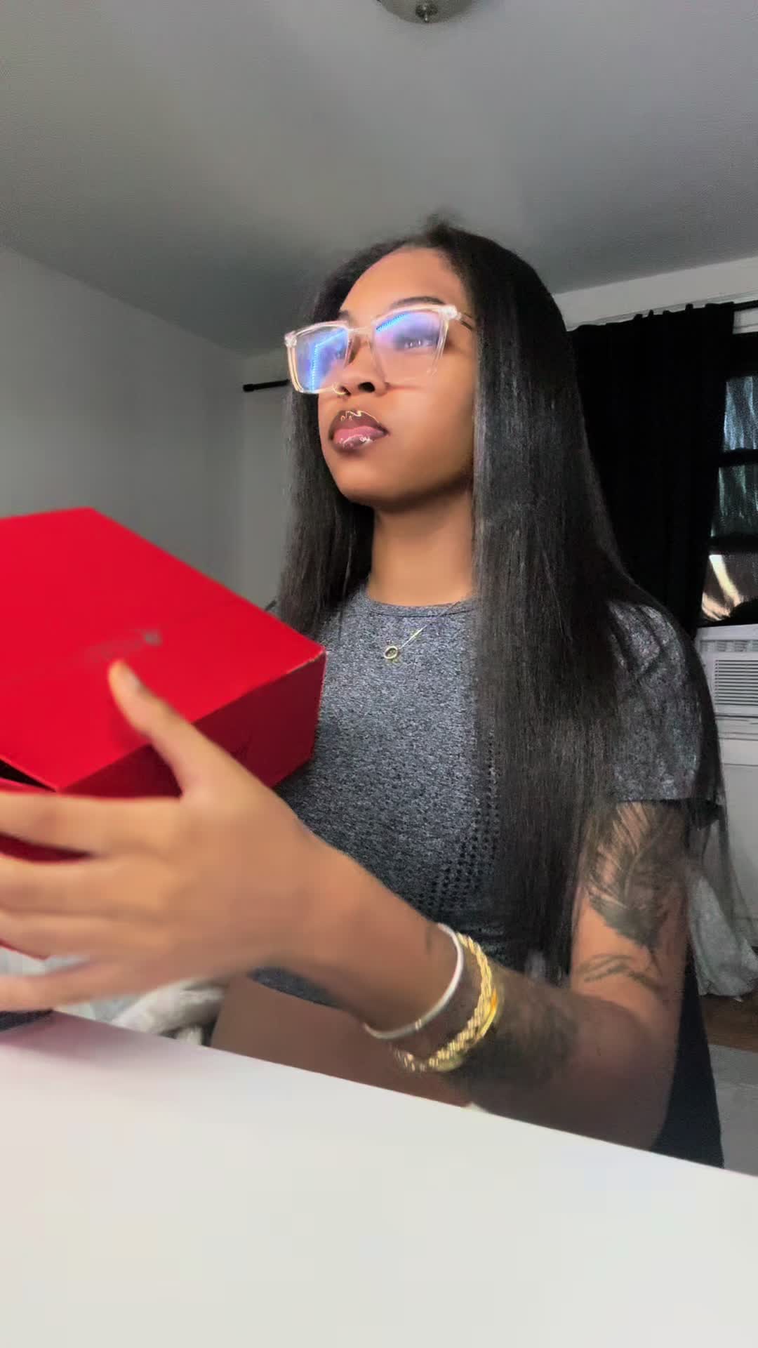 TikTok post by @dollya.c for Mscoco Hair. Caption reads: 20in Yaki Straight clip ins from @Mscoco Hair ❤️....