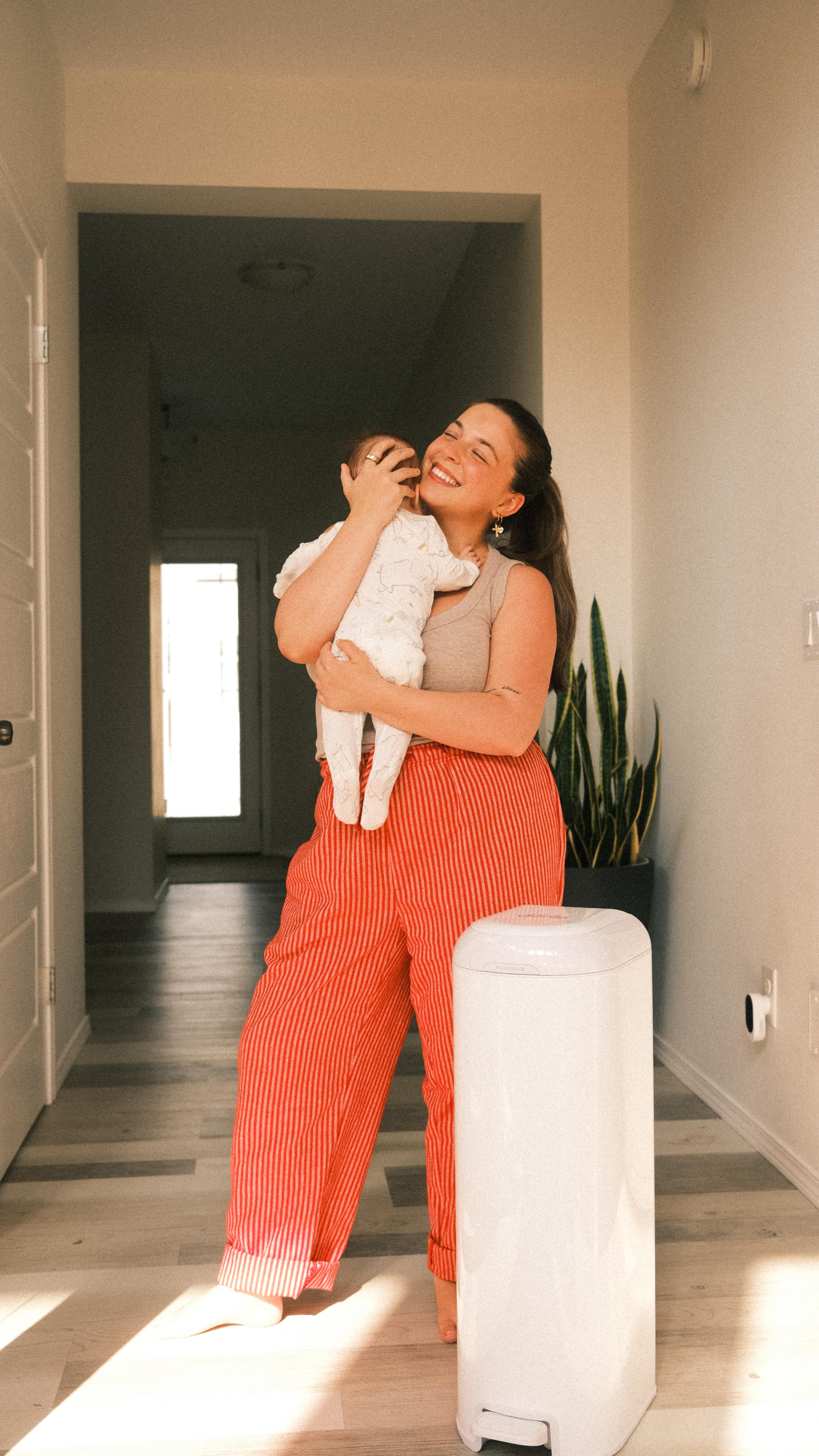 Instagram post by @nicolezaajac for Diaper Genie. Caption reads: [...] but you use it every day? Ours is the Diaper....