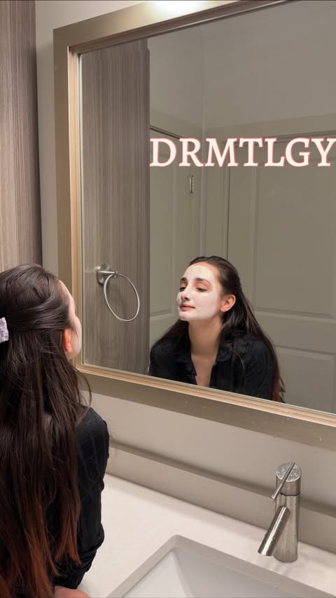 Instagram post by @basakugc.creator for DRMTLGY. Caption reads: Fresh glow ✨ Resetting my skin with @drmtlgy has....