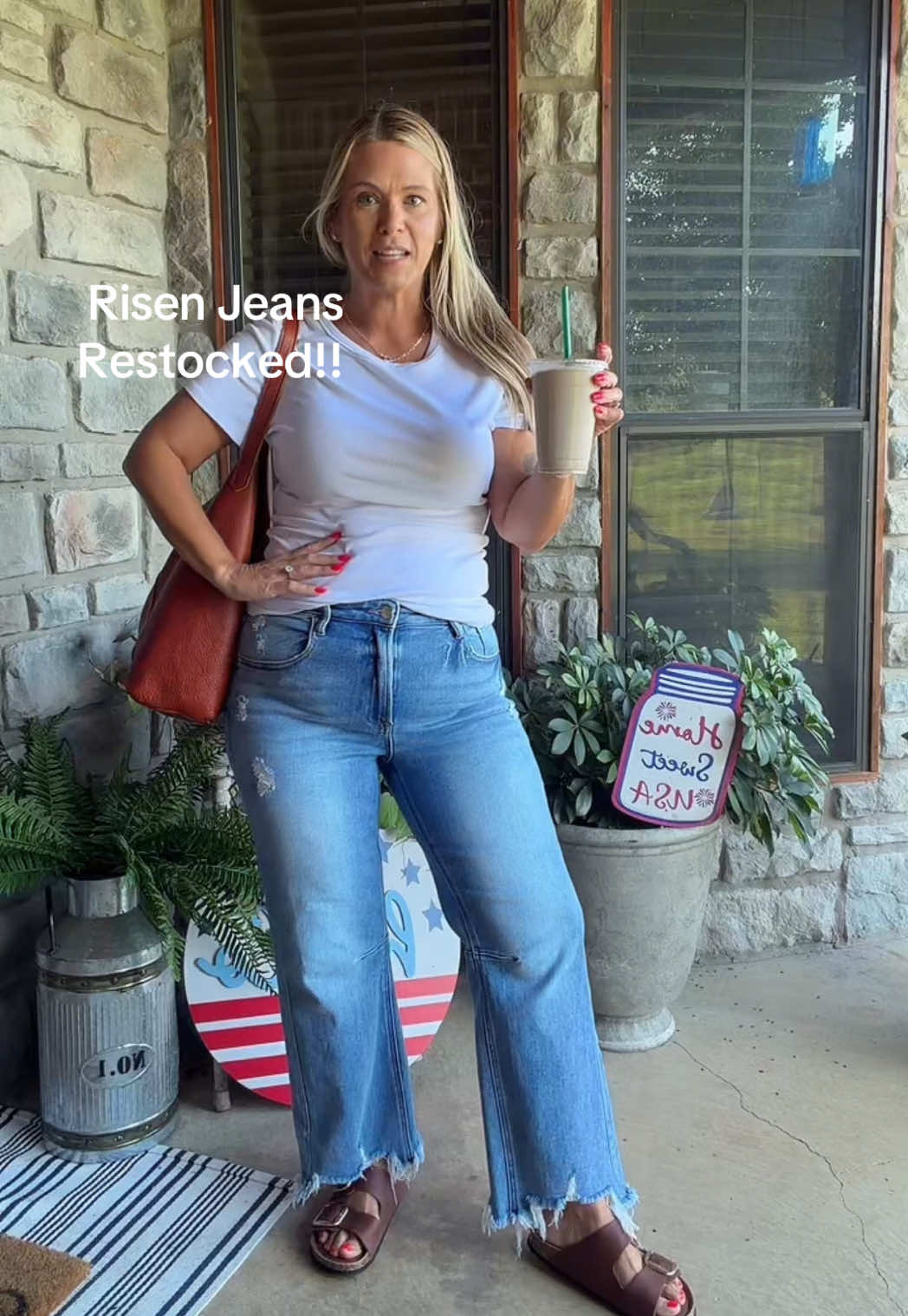 TikTok post by @thatgirlkaty2 for Walker Rose Boutique. Caption reads: [...] With The Good Flare-Risen Jeans! @Walker....