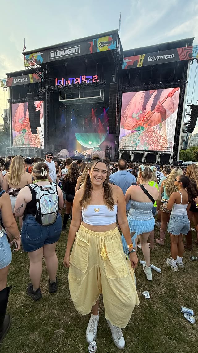 Instagram post by @kayleejochicago for Lollapalooza. Caption reads: Do you think @Lollapalooza VIP is worth it?....