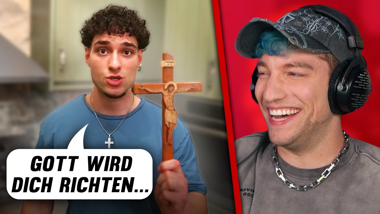 YouTube post by @Schlumpf for Displate. Caption reads: Bibel treue Influencer machen sich komplett....