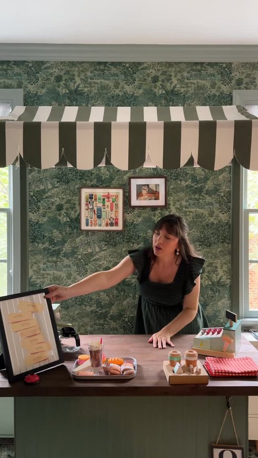 Instagram post by @prettyinthepines for Society6. Caption reads: I’m a general contractor for a 3 yr old....