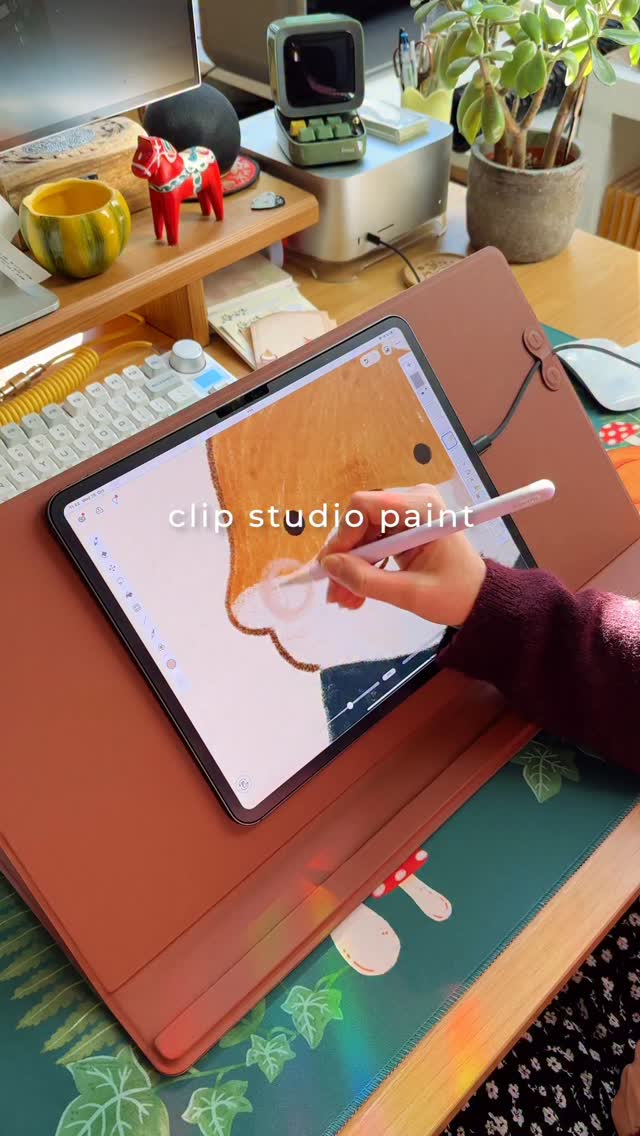 Instagram post by @annalunakdraws for Clip Studio Paint. Caption reads: Draw with me with Clip Studio Paint 🧡

A lovely....