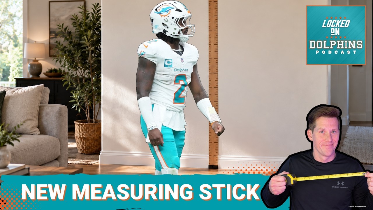 YouTube post by @LockedOnDolphins for FanDuel. Caption reads: We Have A New Measuring Stick Each Week For Malik....